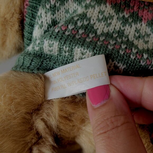 Honeysuckle Hollow 11" Fuzzy Plush Teddy Bear with Sweater & Hat jointed Vintage - Picture 10 of 12